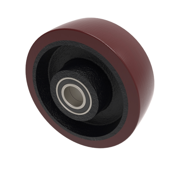 Polyurethane Cast Iron 150mm Ball Bearing Wheel 750kg Load