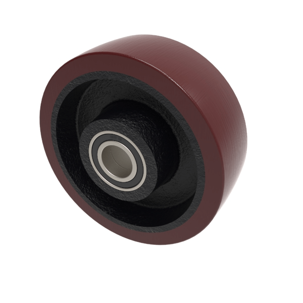 Polyurethane Cast Iron 150mm Ball Bearing Wheel 750kg Load