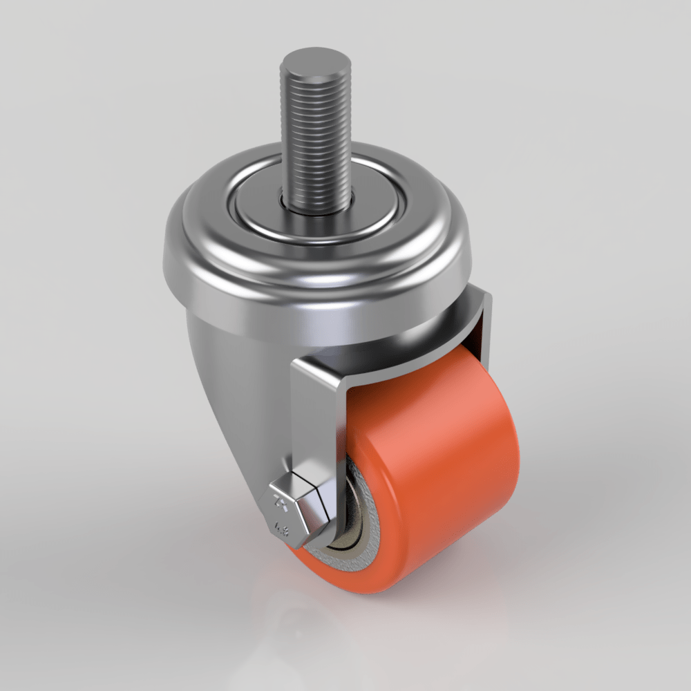 Polyurethane Cast Iron Stem Swivel Castor 35mm 100kg Load