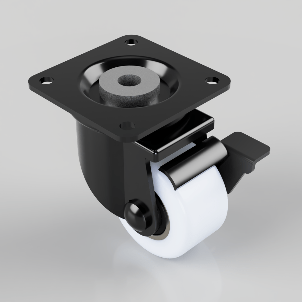 Nylon Plate Swivel Castor Brake 50mm 200kg Load