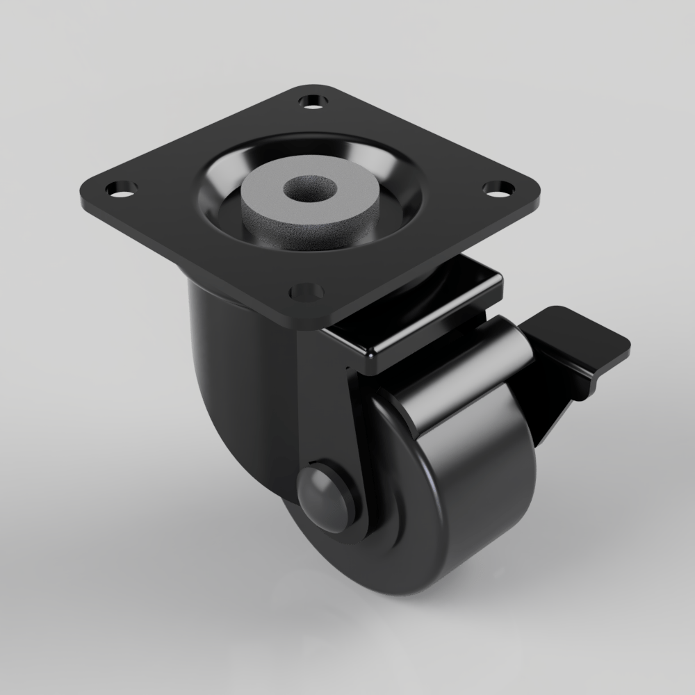 Nylon Plate Swivel Castor Brake 50mm 200kg Load