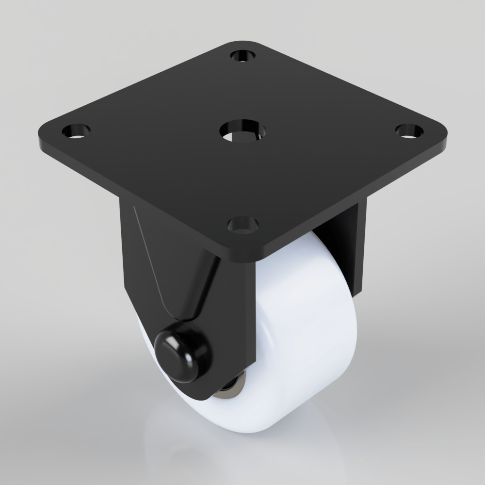 Nylon Plate Fixed Castor 50mm 200kg Load