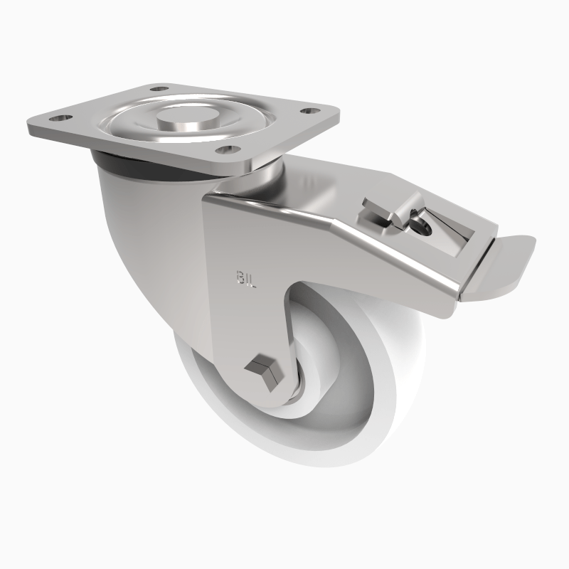 Nylon Plate Swivel Castor Brake 150mm 1000kg Load