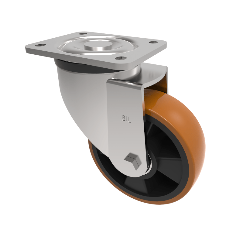 Polyurethane Nylon Plate Swivel Castor 200mm 600kg Load