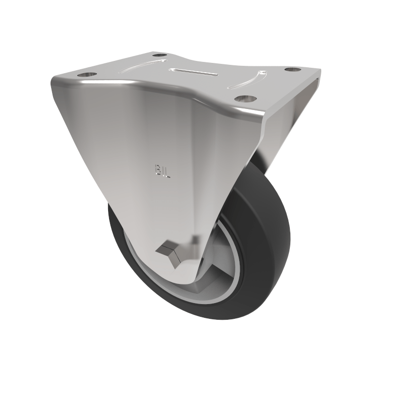 Elastic Rubber on Aluminium Plate Fixed Castor 125mm 250kg Load