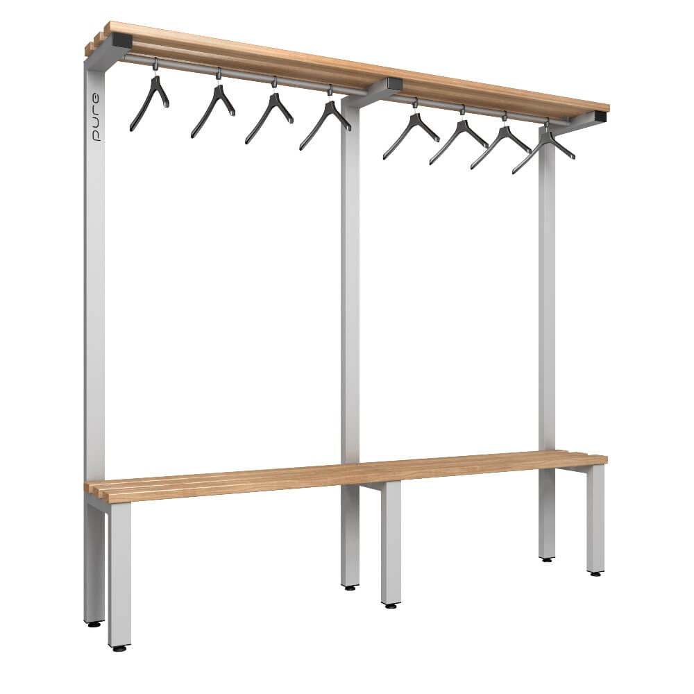 Cloakroom Bench and Hanger Rail 2000mm