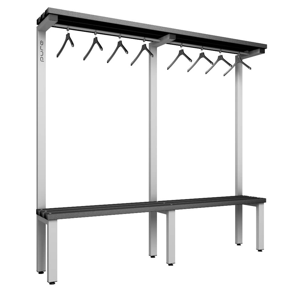 Cloakroom Bench and Hanger Rail 2000mm
