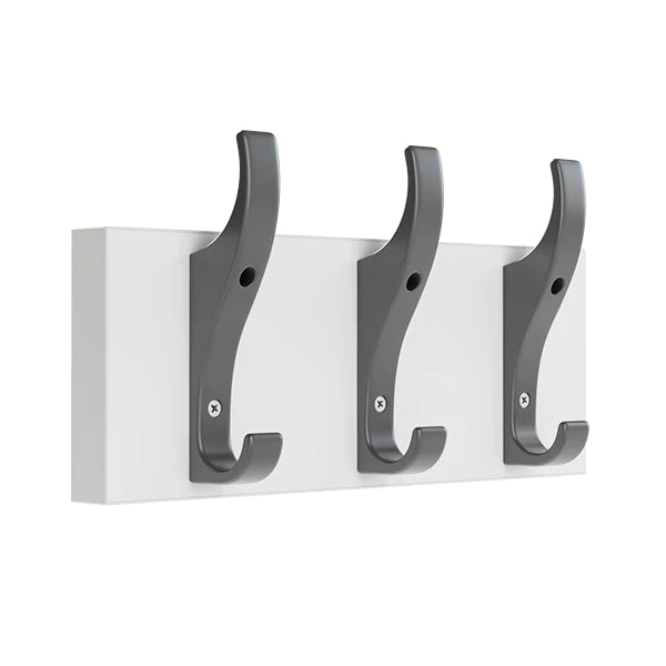 Coat Hook Rail 3 Hook with White Finish