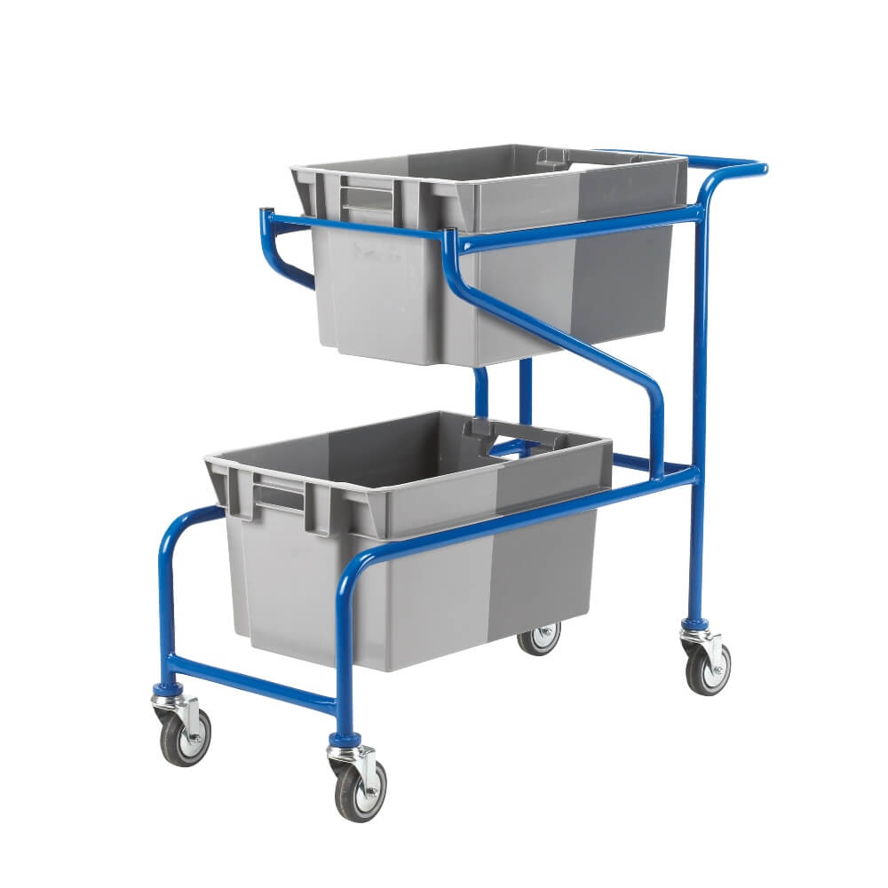 Container Trolley - 2 x 50 Litre Stacking Containers