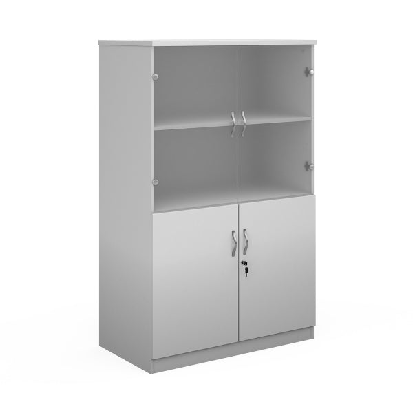 Deluxe Combination Unit with Glass Upper Doors 3 Shelves