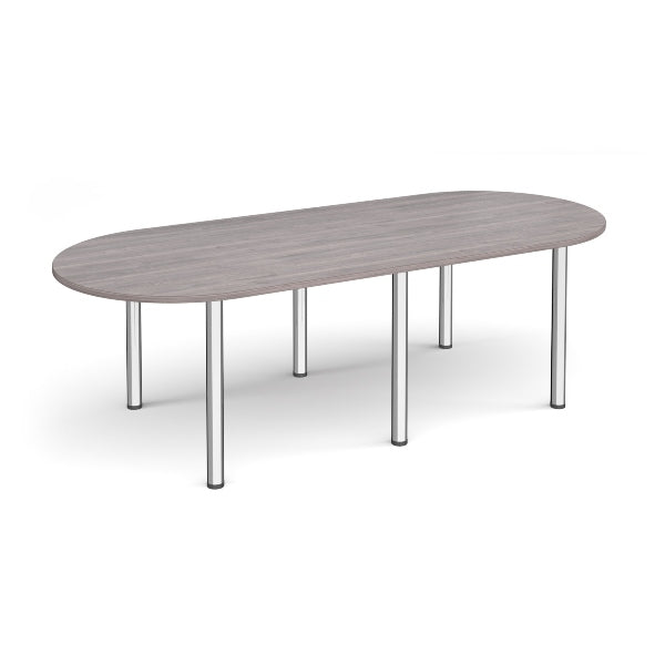 Radial End Meeting Table with Chrome Legs 6 People