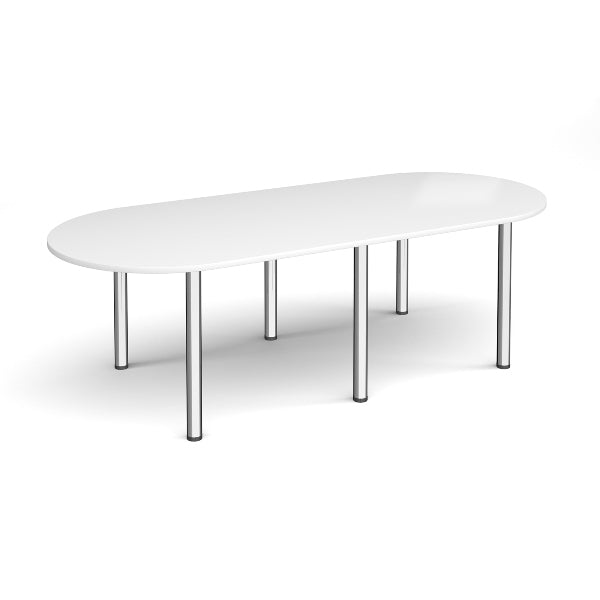Radial End Meeting Table with Chrome Legs 6 People