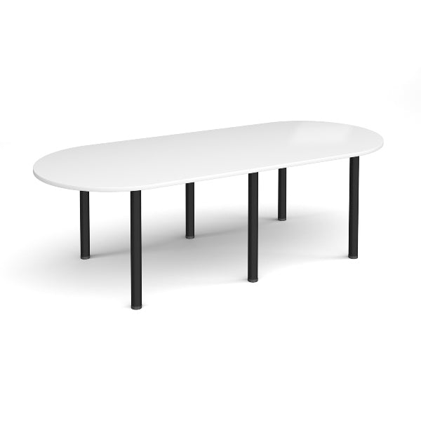 Radial End Meeting Table with Black Legs 6 People