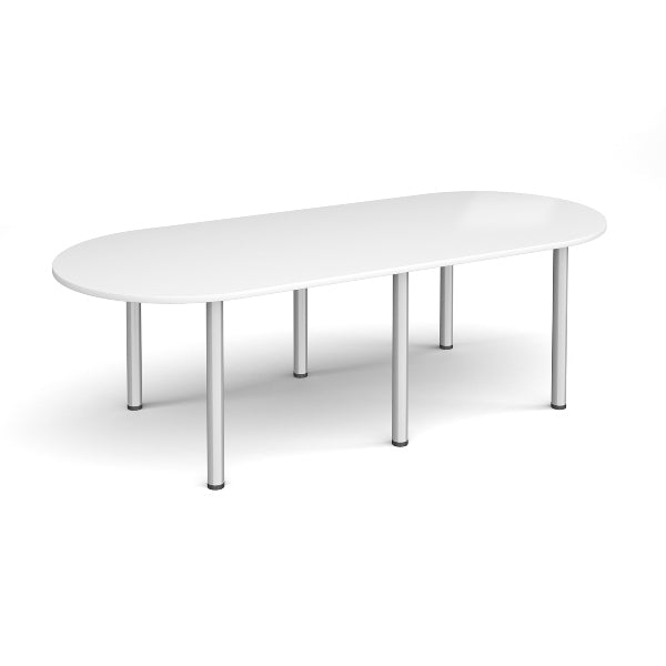 Radial End Meeting Table with Silver Legs 6 People