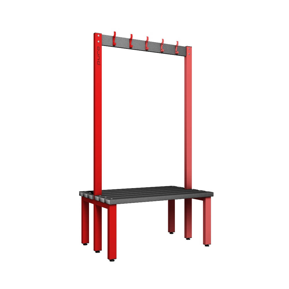 Double Cloakroom Bench and Coat Hook Rail 1000mm