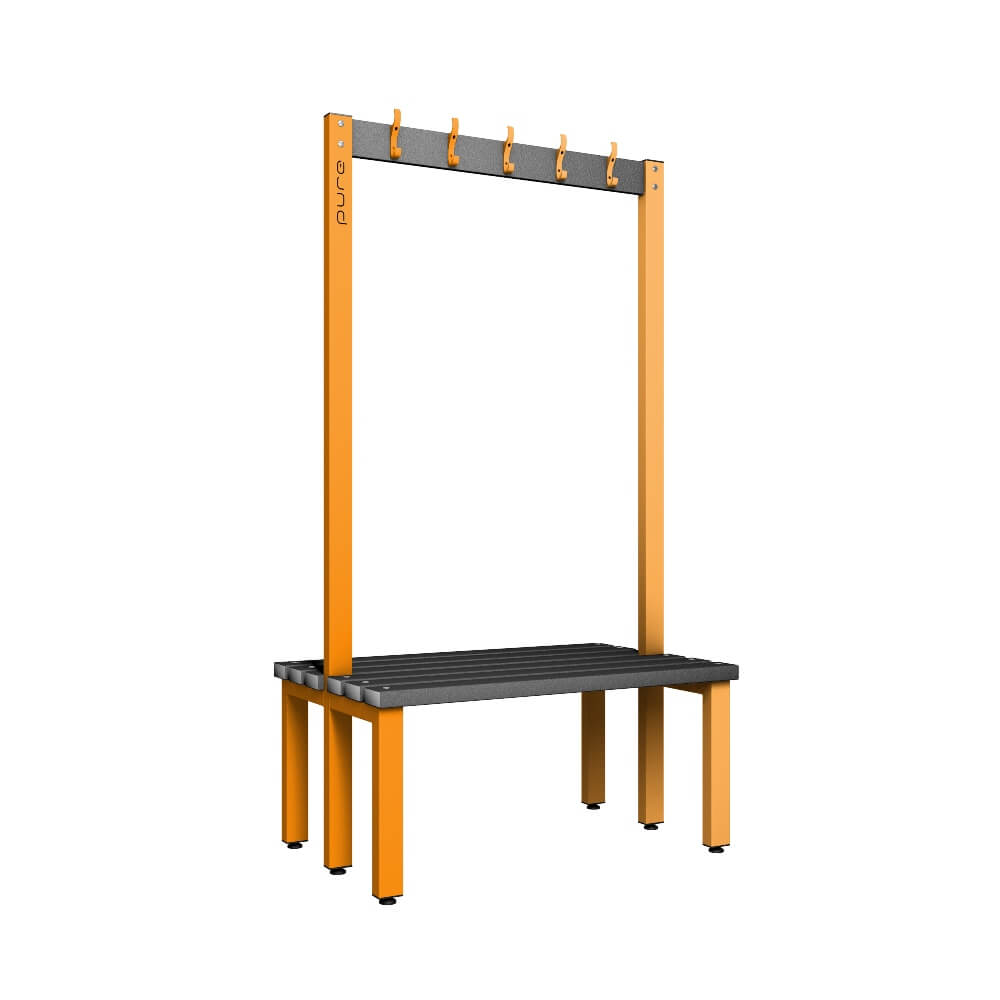 Double Cloakroom Bench and Coat Hook Rail 1000mm