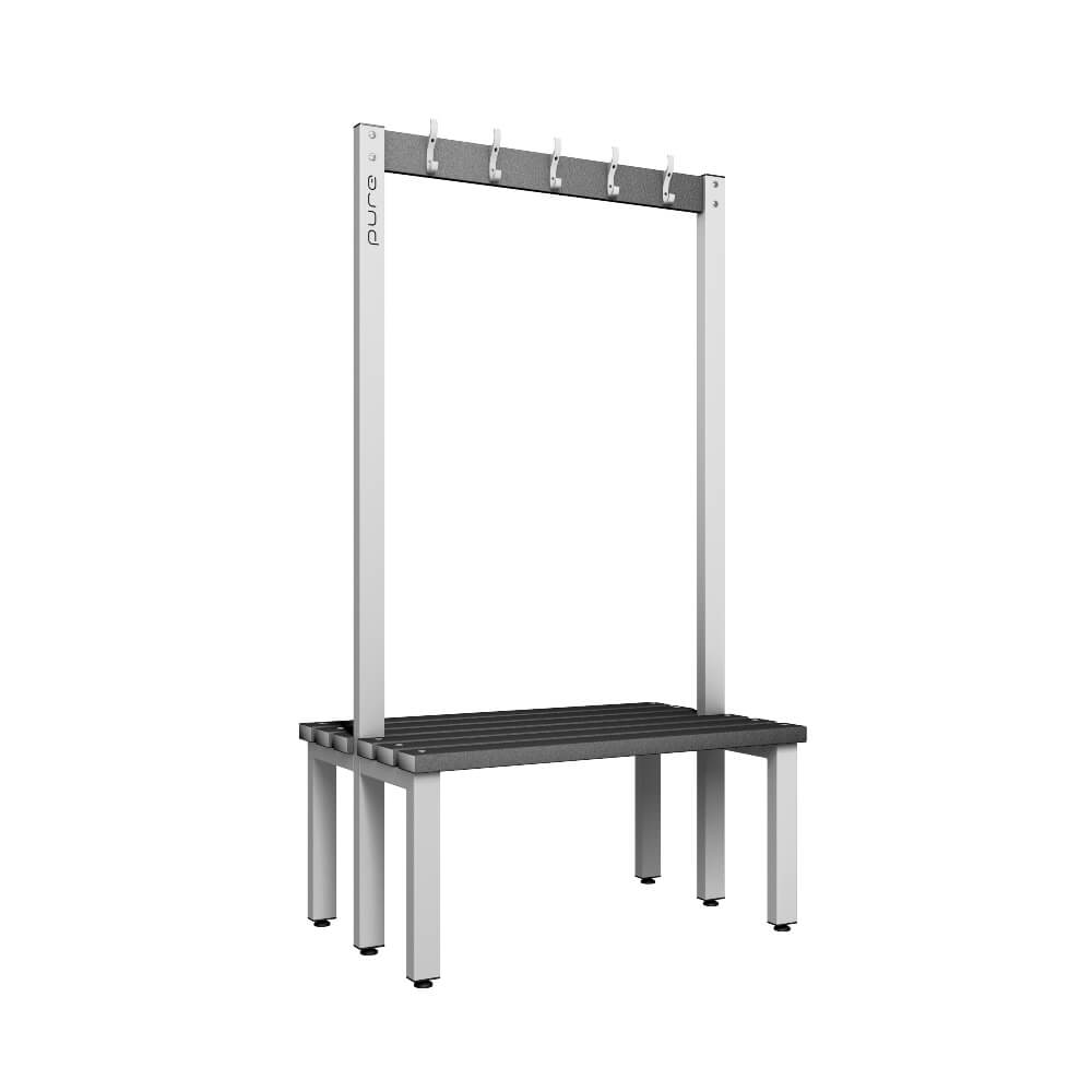 Double Cloakroom Bench and Coat Hook Rail 1000mm