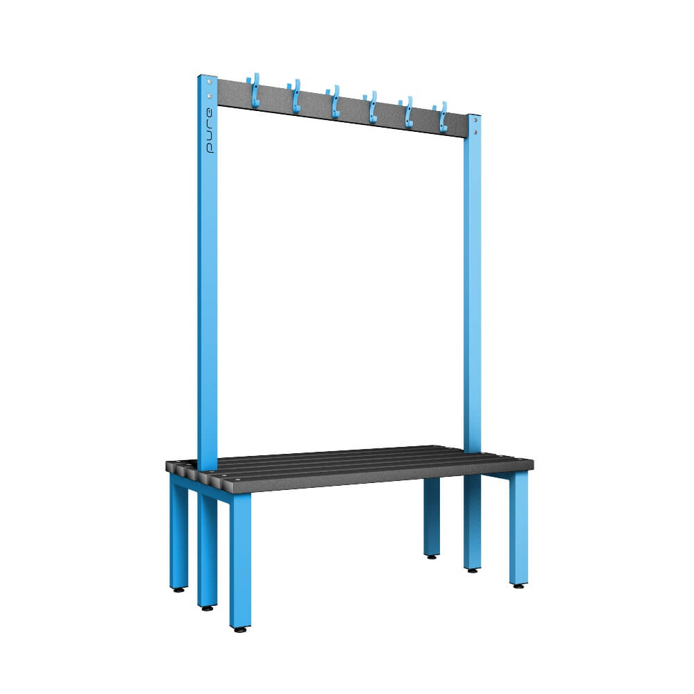 Double Cloakroom Bench and Coat Hook Rail 1200mm