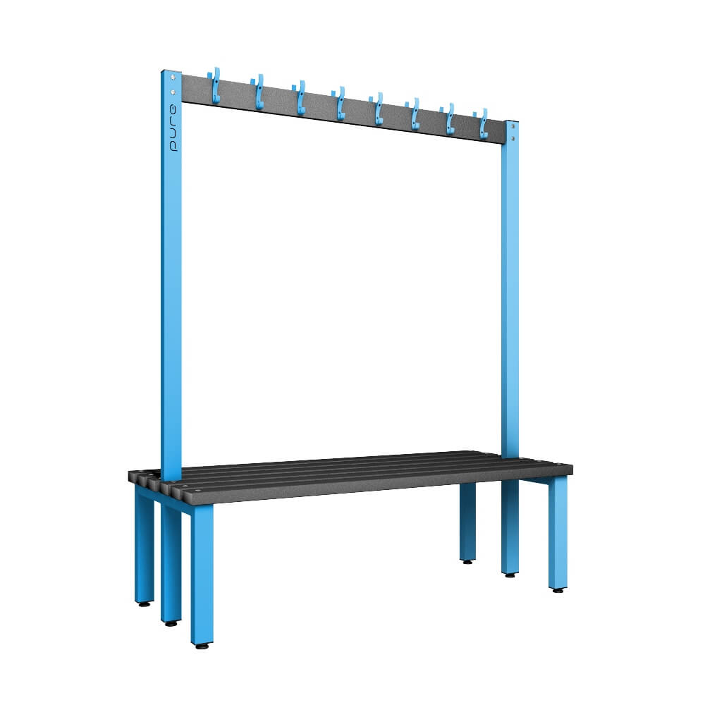 Double Cloakroom Bench and Coat Hook Rail 1500mm