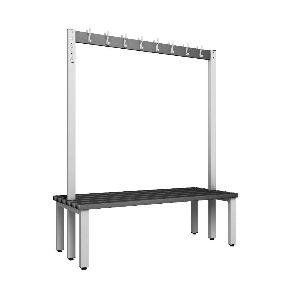 Double Cloakroom Bench and Coat Hook Rail 1500mm