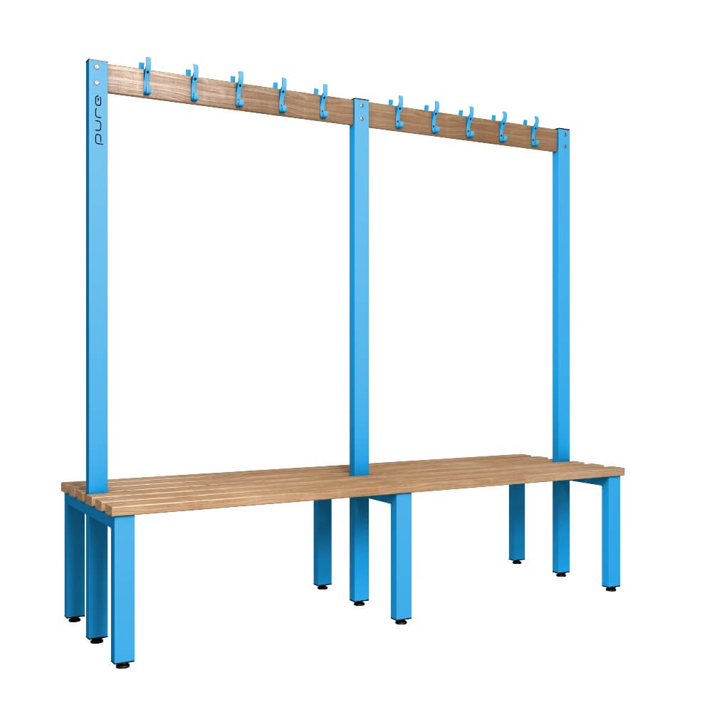 Double Cloakroom Bench and Coat Hook Rail 2000mm