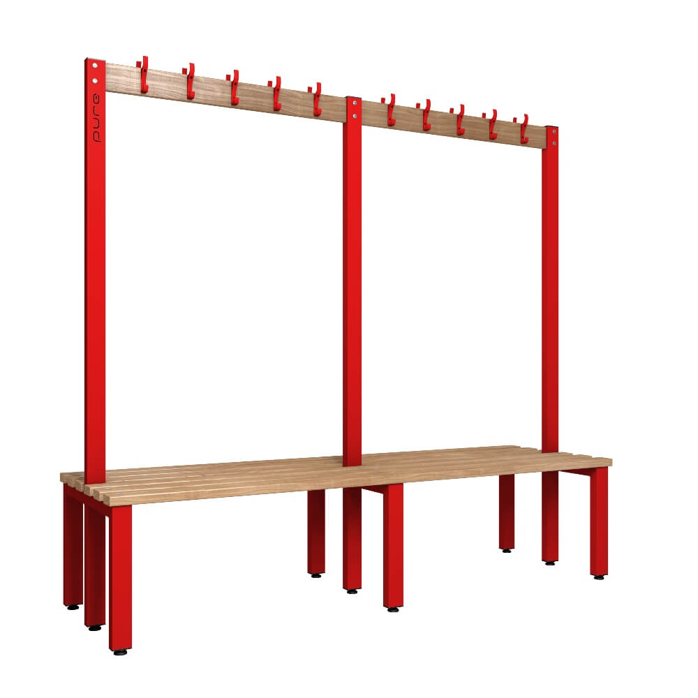 Double Cloakroom Bench and Coat Hook Rail 2000mm