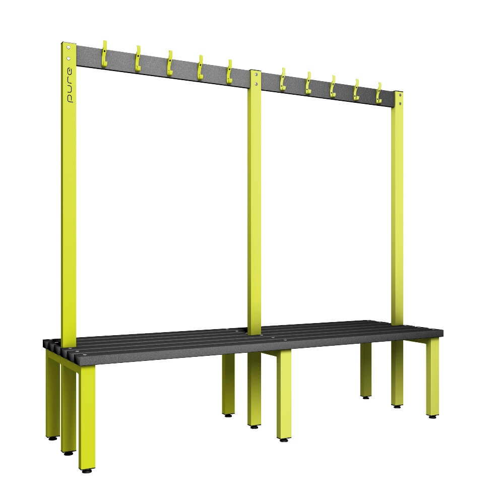 Double Cloakroom Bench and Coat Hook Rail 2000mm