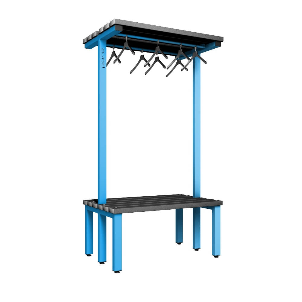 Double Cloakroom Bench and Hanger Rail 1000mm