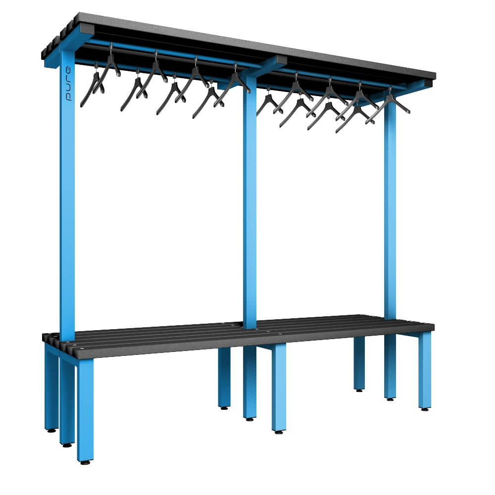 Double Cloakroom Bench and Hanger Rail 2000mm