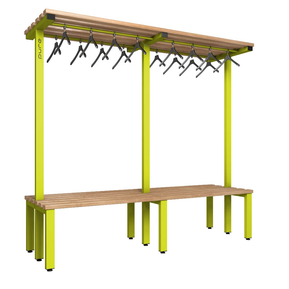 Double Cloakroom Bench and Hanger Rail 2000mm
