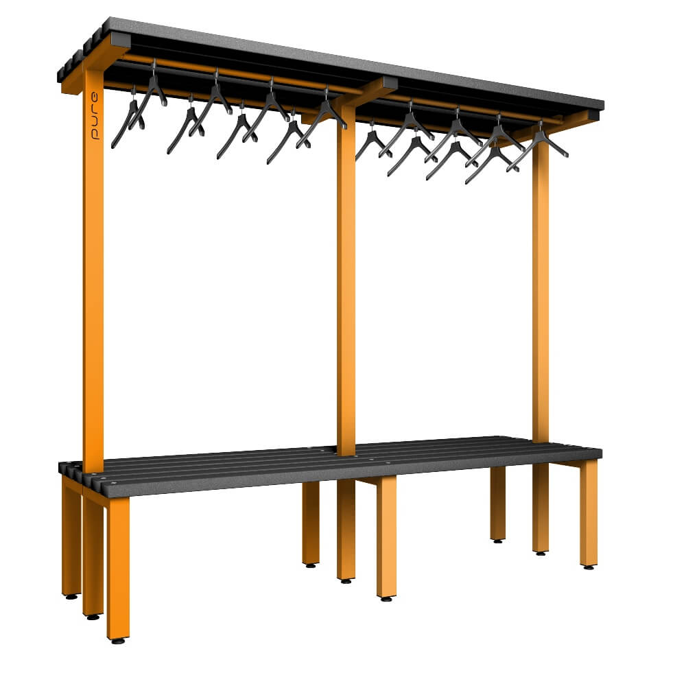 Double Cloakroom Bench and Hanger Rail 2000mm