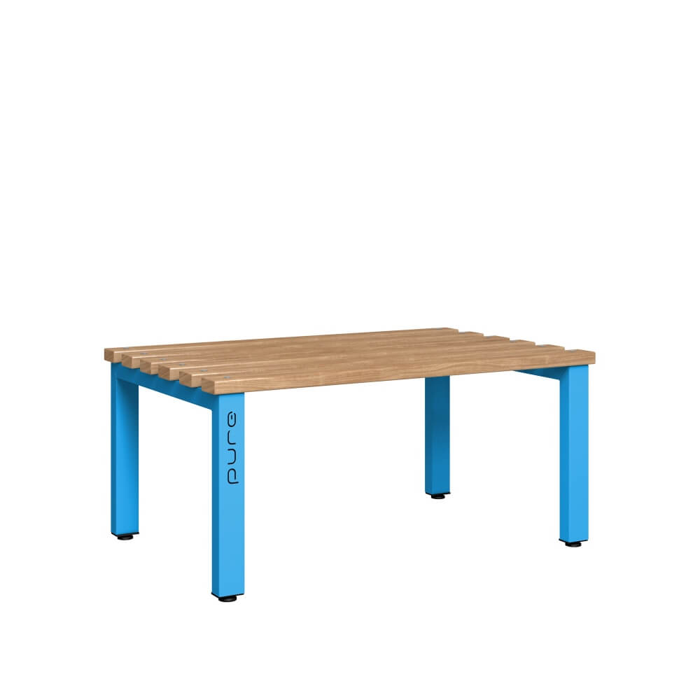 Double Sided Bench 1000mm with Wooden Slats