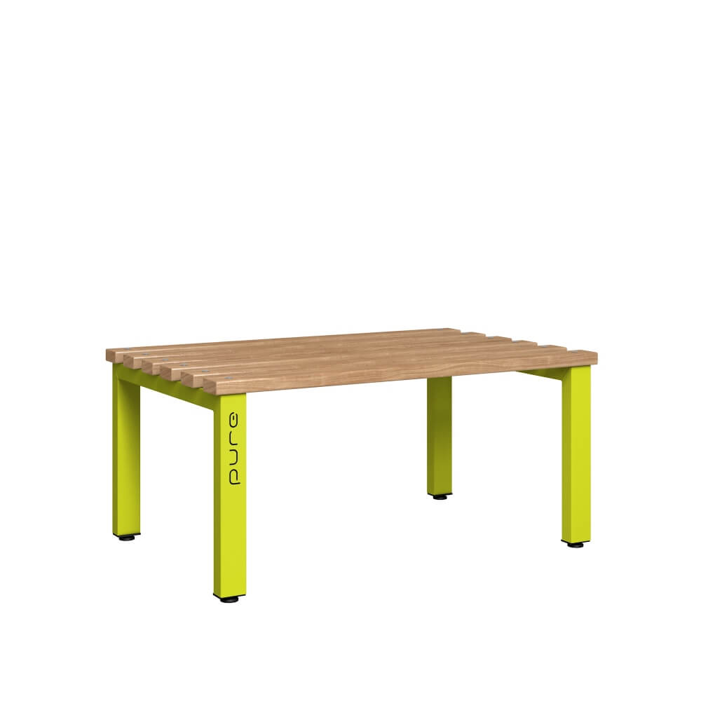 Double Sided Bench 1000mm with Wooden Slats