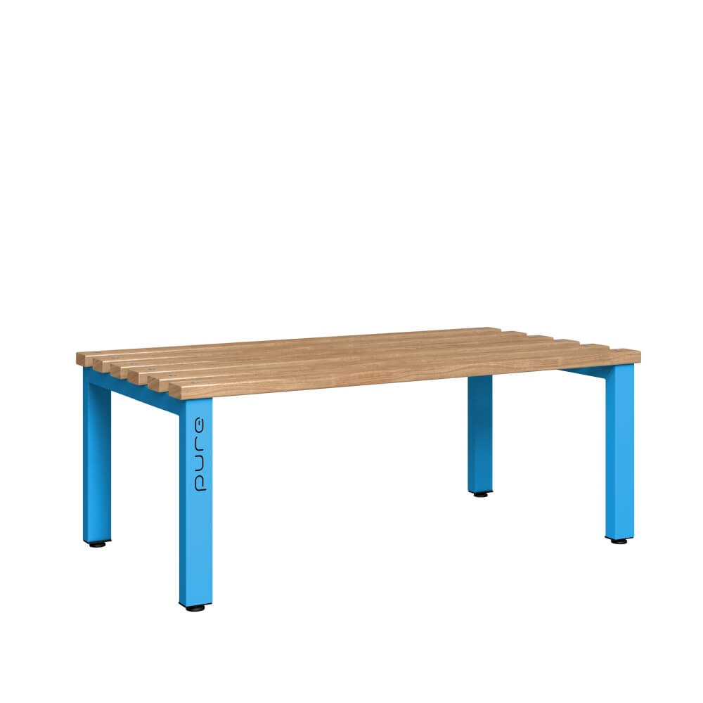 Double Sided Bench 1200mm with Wooden Slats
