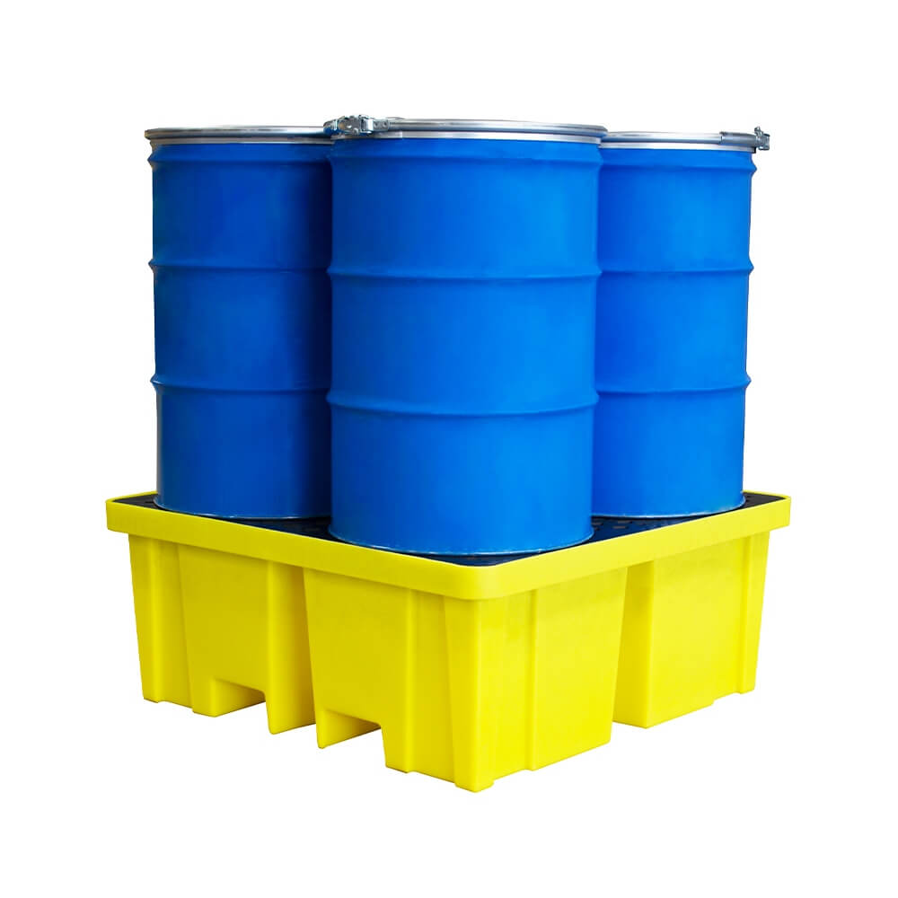 Drum Spill Pallet for 4 Drums High Capacity Sump