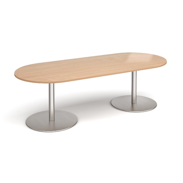 Eternal Radial End Boardroom Table with Brushed Steel Legs 8 People
