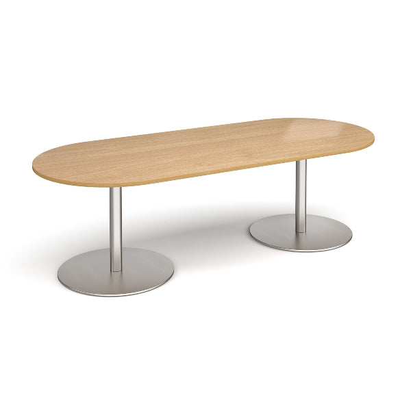 Eternal Radial End Boardroom Table with Brushed Steel Legs 8 People