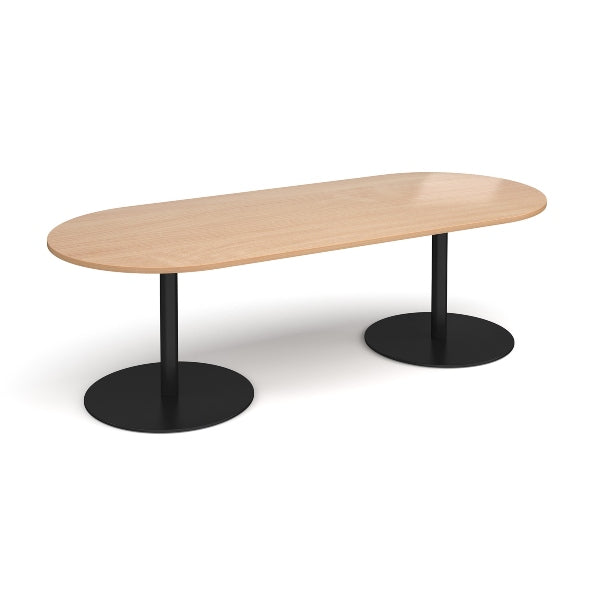Eternal Radial End Boardroom Table with Black Legs 8 People