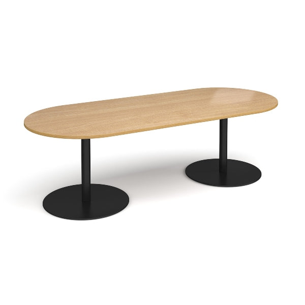 Eternal Radial End Boardroom Table with Black Legs 8 People