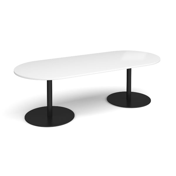 Eternal Radial End Boardroom Table with Black Legs 8 People