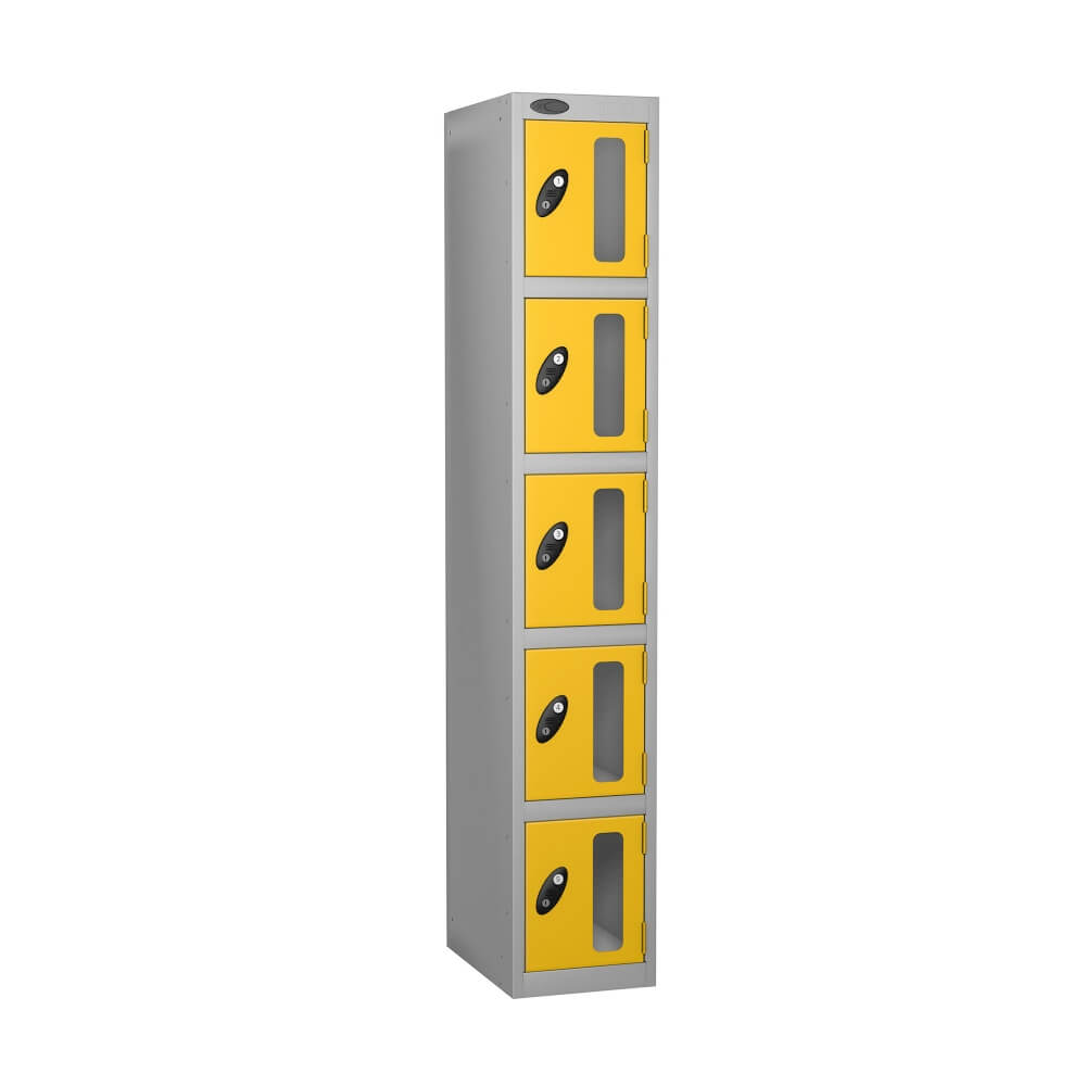 Five Compartment Anti Theft Locker With Vision Strip - Nest Of 1