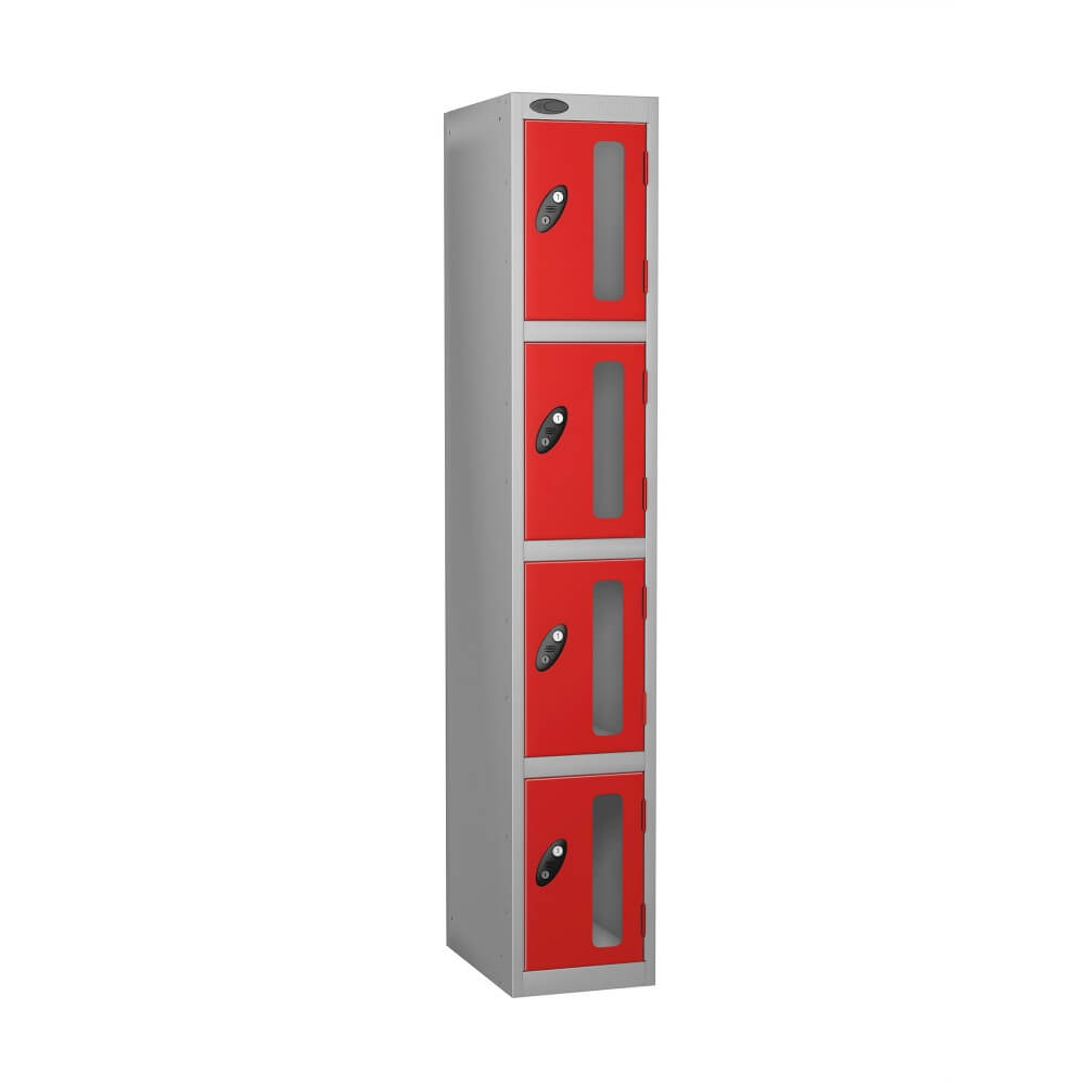 Four Compartment Anti Theft Locker With Vision Strip - Nest Of 1