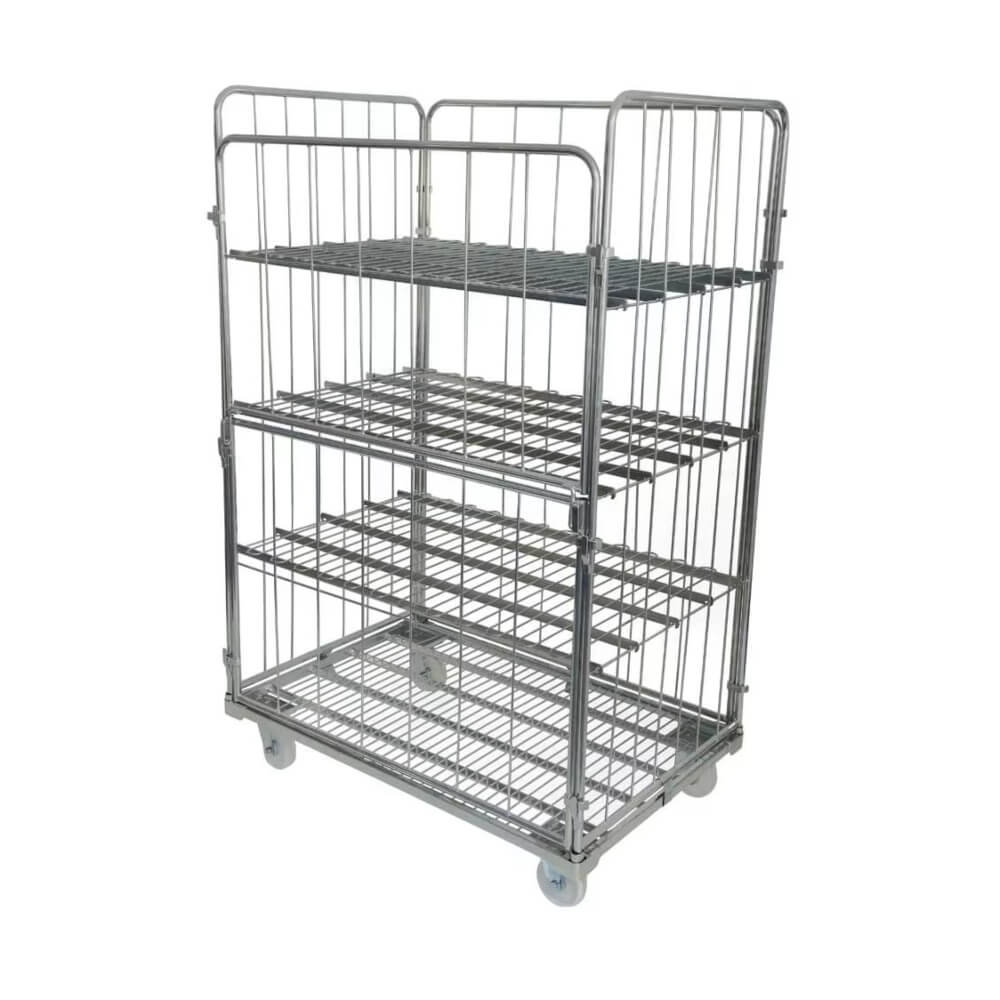 Four Sided Jumbo Demountable Roll Cage with 3 Shelves