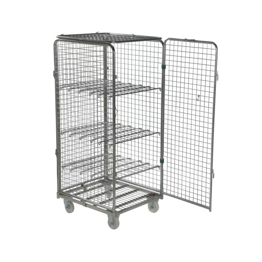 Four Sided Security Demountable Roll Cage with 3 Shelves