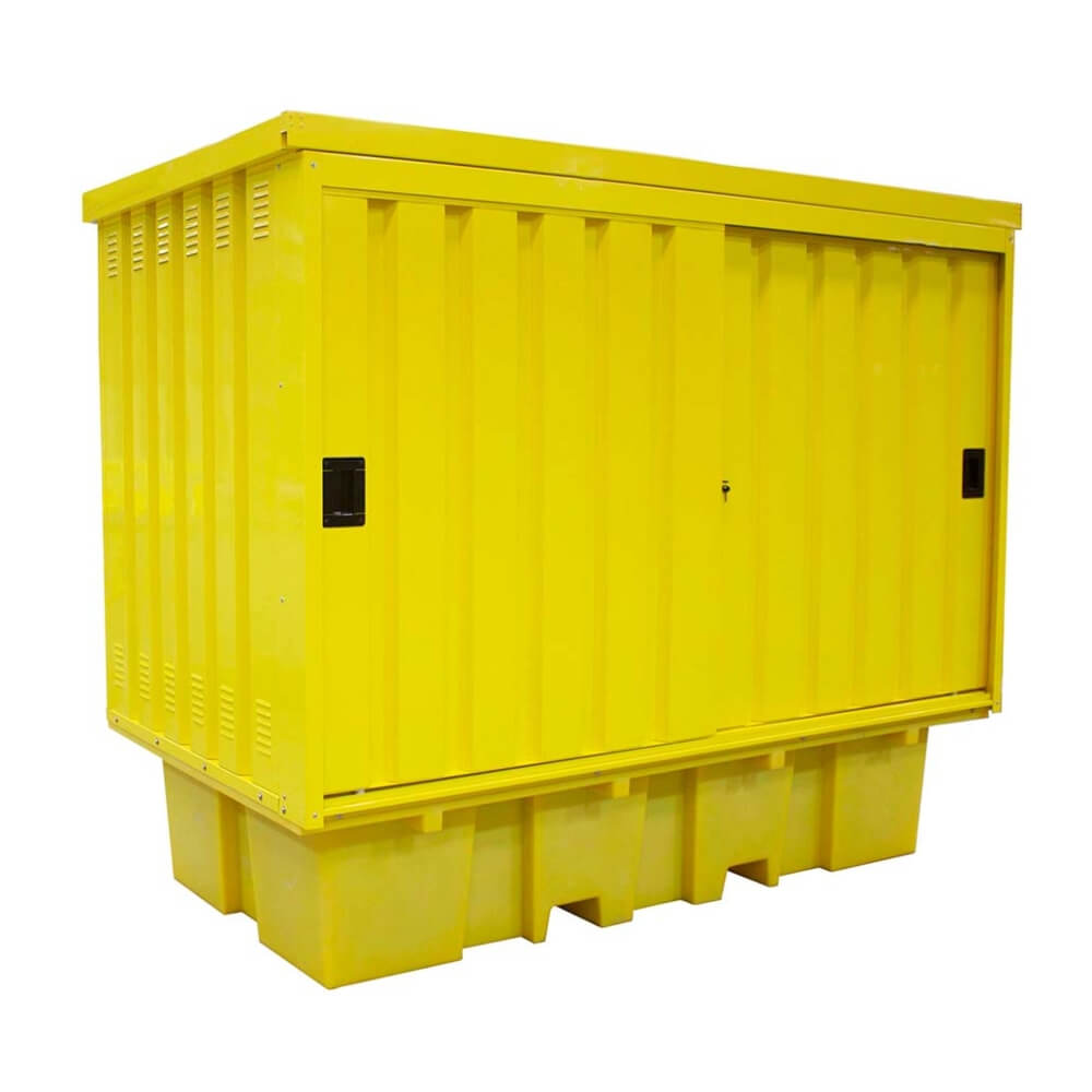 Hard Covered Spill Pallet for 8 Drums