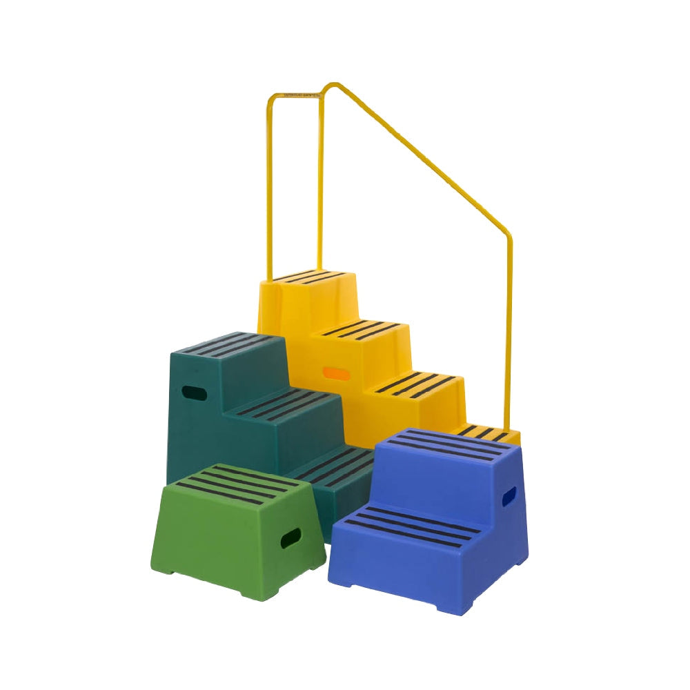 Heavy Duty Plastic Safety Steps 4 Tread with Handrail