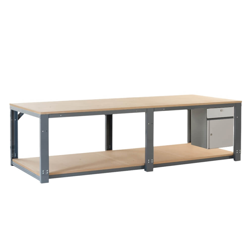 Heavy Duty Infinite Modular Workbench with Shelf, Cupboard and Drawer