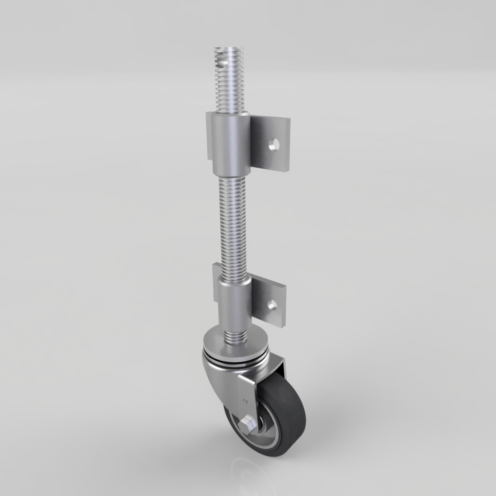 Black Elastic Rubber 65ShoreA Plate Swivel Castor 100mm 200kg Load