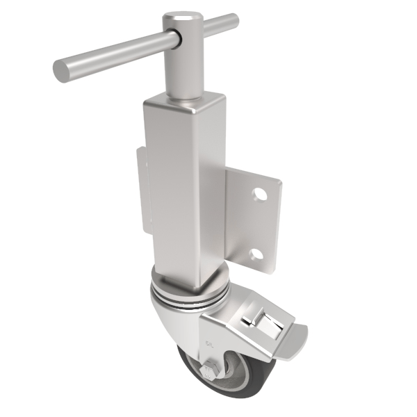 Elastic Rubber on Aluminium Plate Swivel Castor Brake Locking Castor 100mm 200kg Load