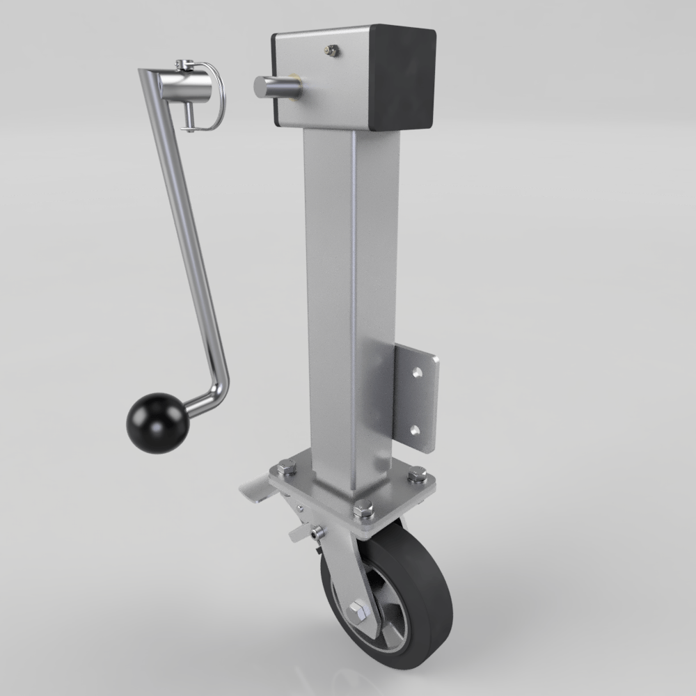 Removable Handle Elastic Rubber on Aluminium Plate Swivel Castor Brake Locking Castor 150mm 350kg Load